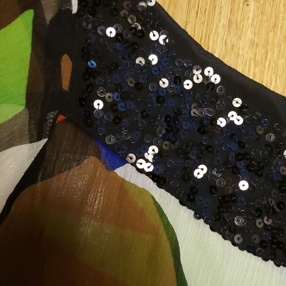 Cache mod print semi sheer silk dress XS - Picture 2 of 3